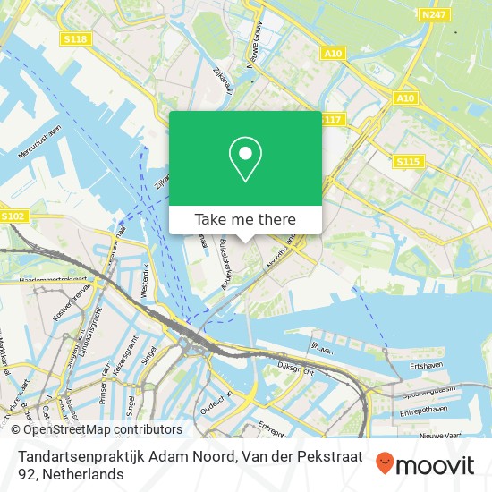 Tandartsenpraktijk Adam Noord, Van der Pekstraat 92 kaart