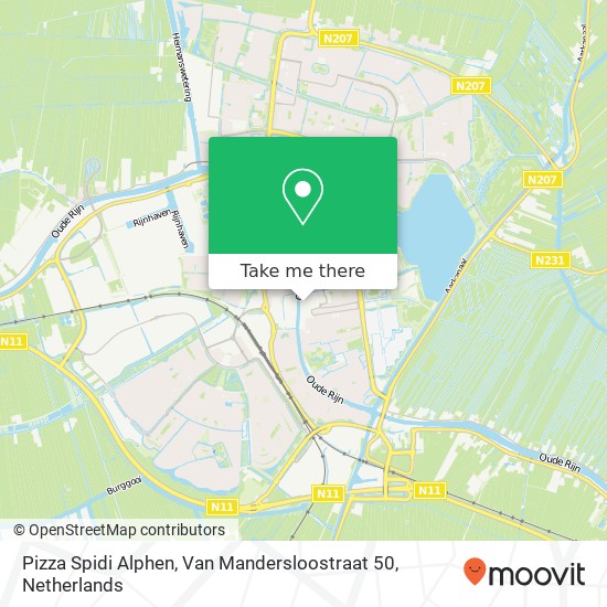 Pizza Spidi Alphen, Van Mandersloostraat 50 kaart