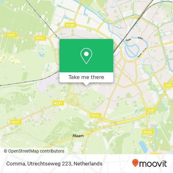 Comma, Utrechtseweg 223 kaart