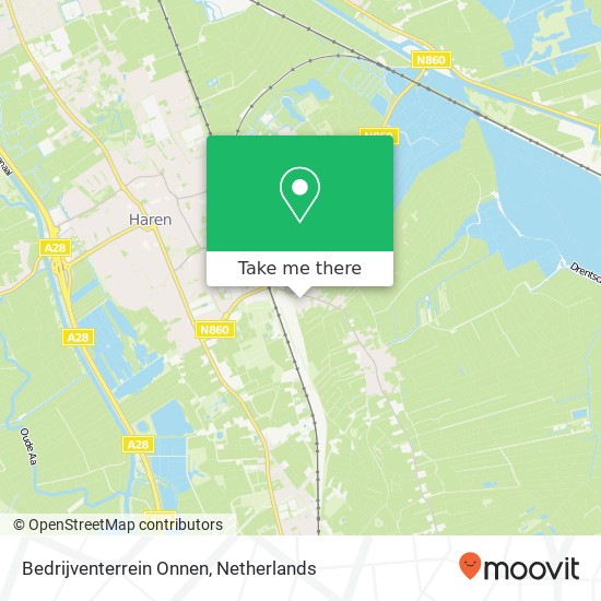 Bedrijventerrein Onnen kaart