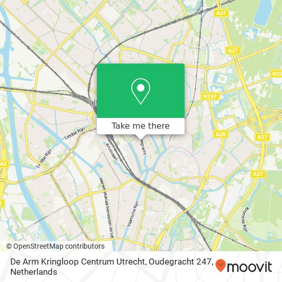 De Arm Kringloop Centrum Utrecht, Oudegracht 247 kaart