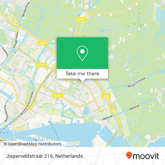 Jisperveldstraat 216, 1024 AL Amsterdam kaart