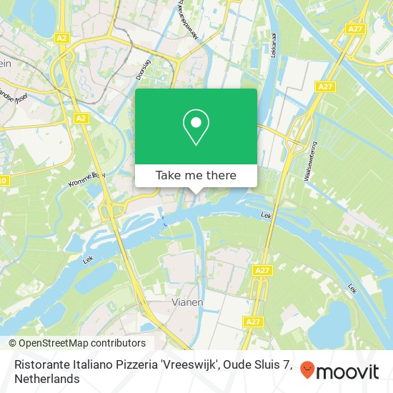 Ristorante Italiano Pizzeria 'Vreeswijk', Oude Sluis 7 kaart