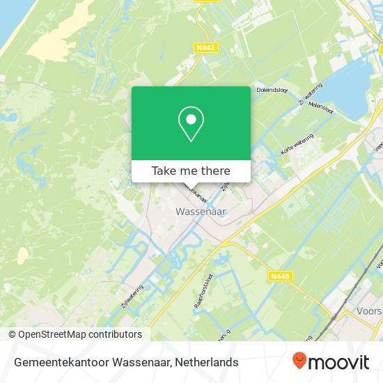 Gemeentekantoor Wassenaar kaart