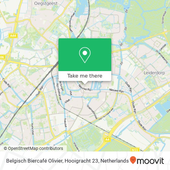 Belgisch Biercafé Olivier, Hooigracht 23 kaart