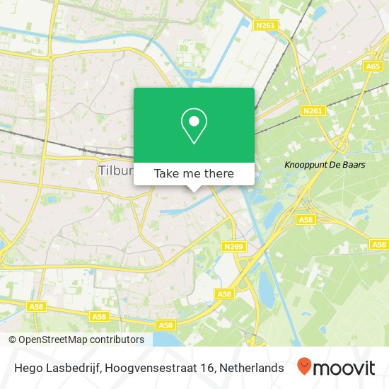 Hego Lasbedrijf, Hoogvensestraat 16 kaart