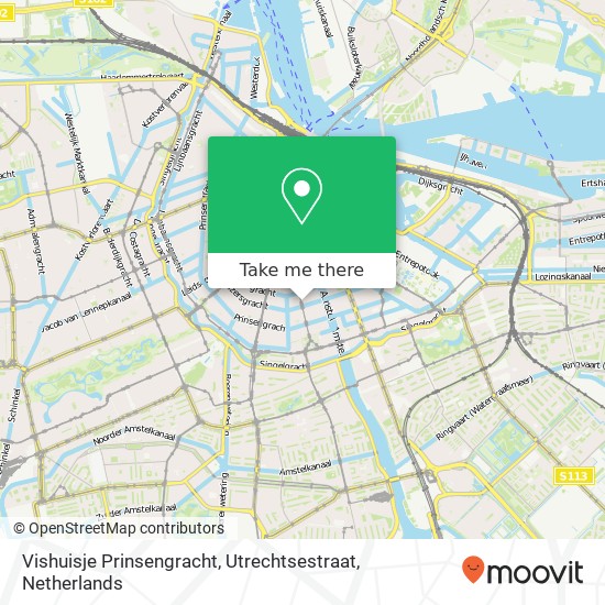 Vishuisje Prinsengracht, Utrechtsestraat kaart
