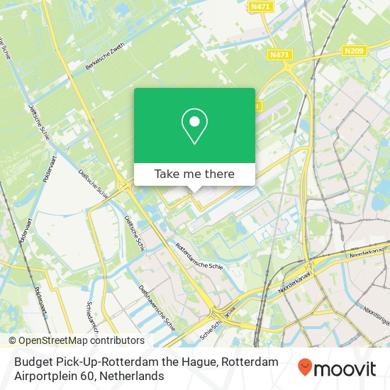 Budget Pick-Up-Rotterdam the Hague, Rotterdam Airportplein 60 kaart