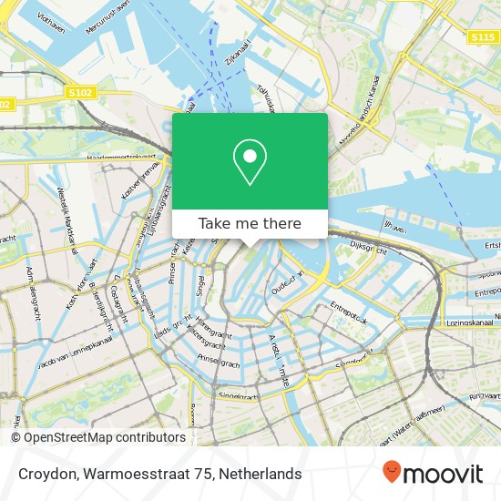 Croydon, Warmoesstraat 75 kaart