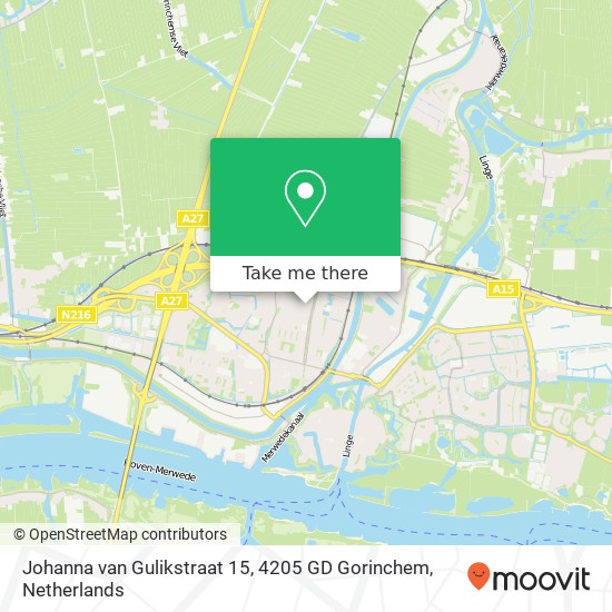Johanna van Gulikstraat 15, 4205 GD Gorinchem kaart