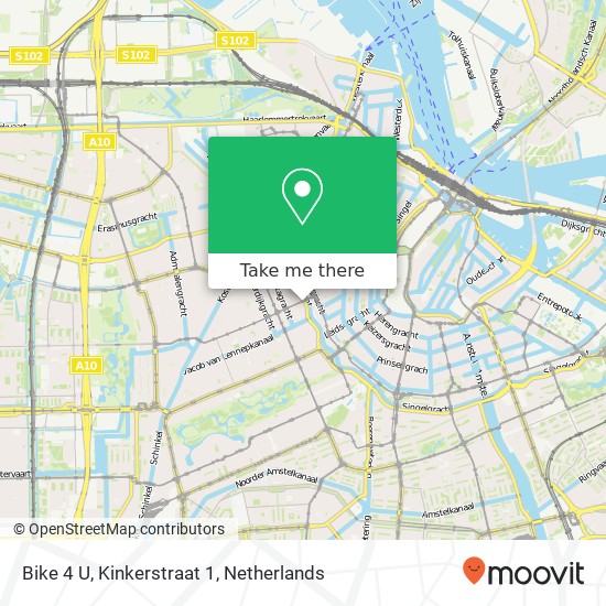 Bike 4 U, Kinkerstraat 1 kaart