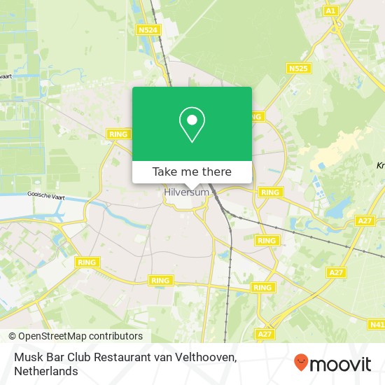 Musk Bar Club Restaurant van Velthooven kaart