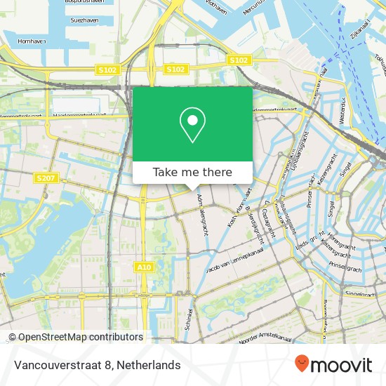 Vancouverstraat 8, 1056 DV Amsterdam kaart