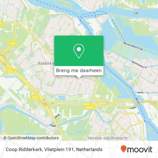 Coop Ridderkerk, Vlietplein 191 kaart