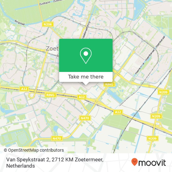 Van Speykstraat 2, 2712 KM Zoetermeer kaart