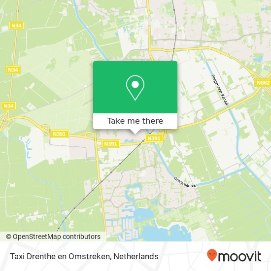Taxi Drenthe en Omstreken kaart