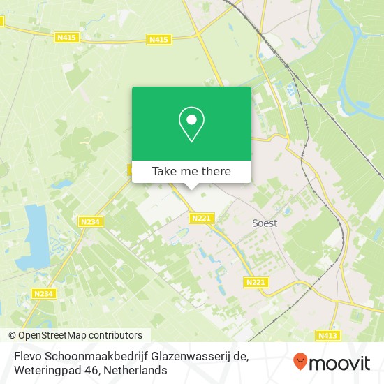 Flevo Schoonmaakbedrijf Glazenwasserij de, Weteringpad 46 kaart