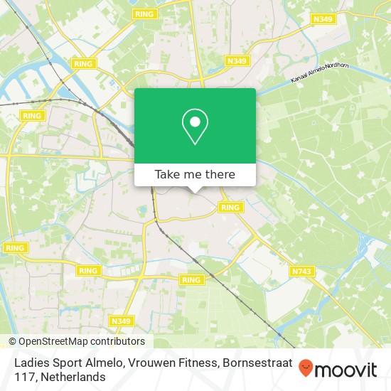 Ladies Sport Almelo, Vrouwen Fitness, Bornsestraat 117 kaart