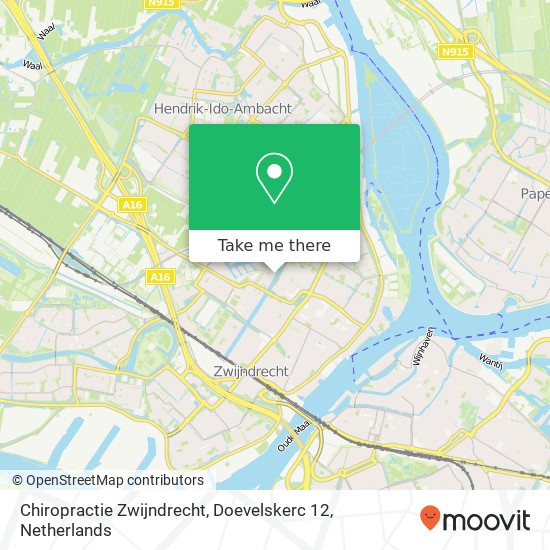 Chiropractie Zwijndrecht, Doevelskerc 12 kaart