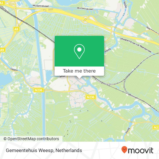 Gemeentehuis Weesp kaart