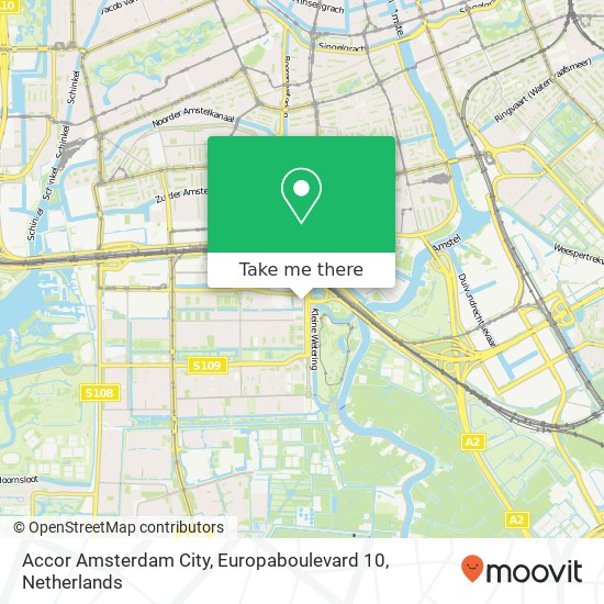 Accor Amsterdam City, Europaboulevard 10 kaart