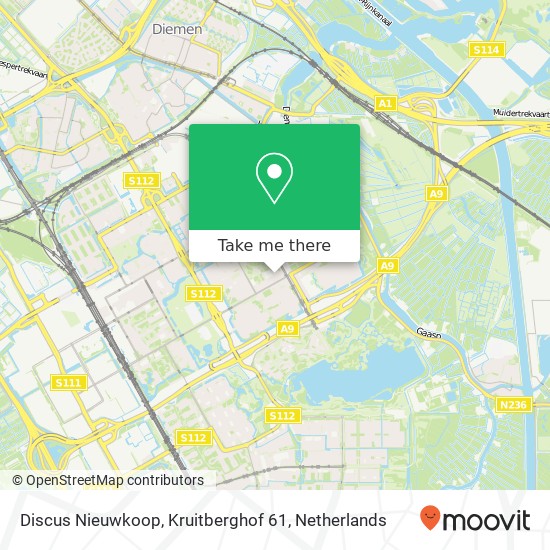 Discus Nieuwkoop, Kruitberghof 61 kaart