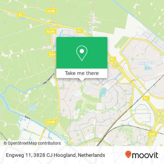 Engweg 11, 3828 CJ Hoogland kaart