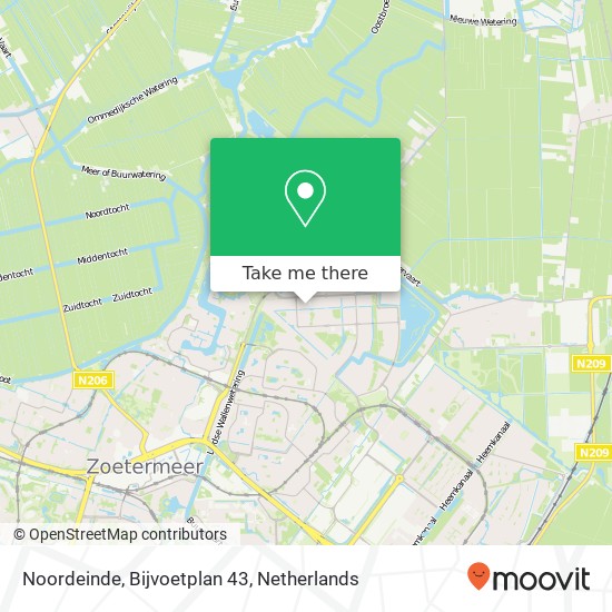 Noordeinde, Bijvoetplan 43 kaart