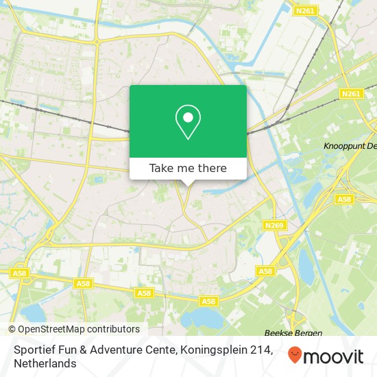 Sportief Fun & Adventure Cente, Koningsplein 214 kaart