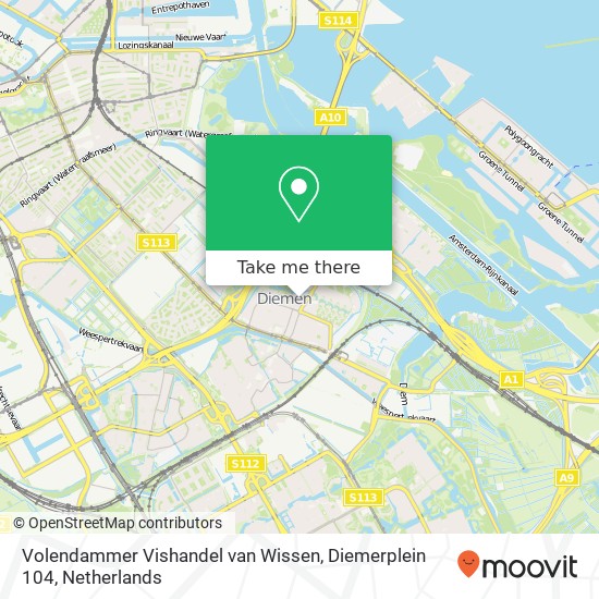 Volendammer Vishandel van Wissen, Diemerplein 104 kaart