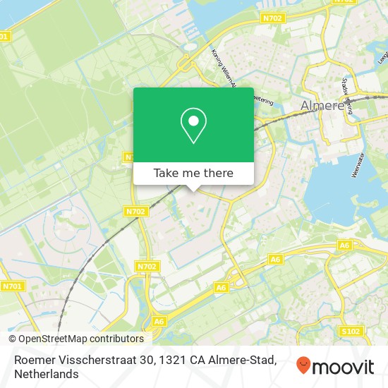 Roemer Visscherstraat 30, 1321 CA Almere-Stad kaart