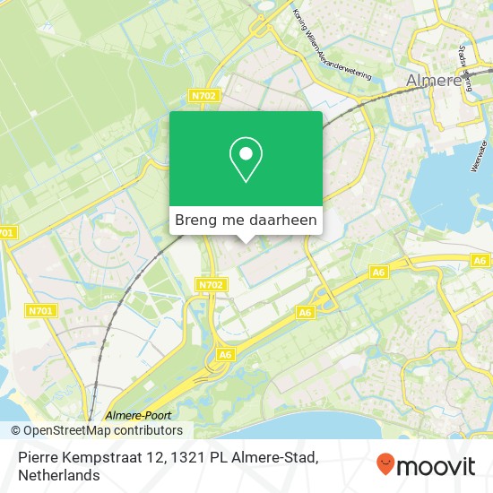 Pierre Kempstraat 12, 1321 PL Almere-Stad kaart