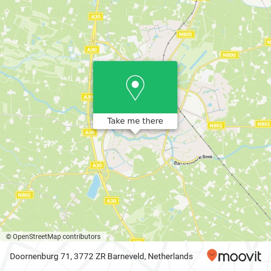 Doornenburg 71, 3772 ZR Barneveld kaart