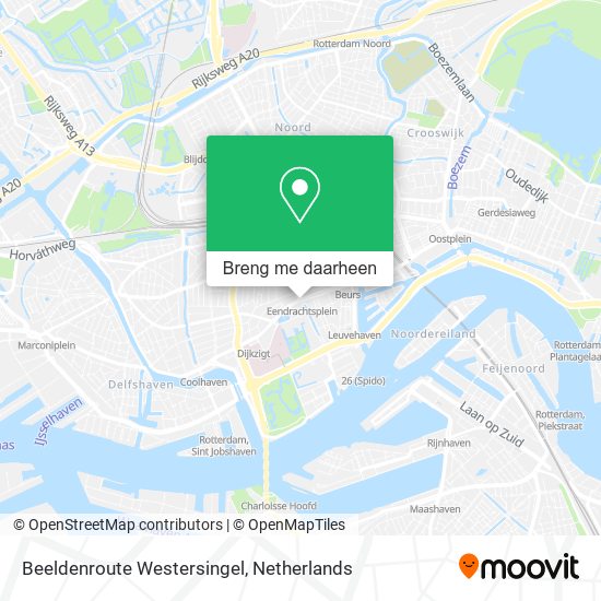 Beeldenroute Westersingel kaart