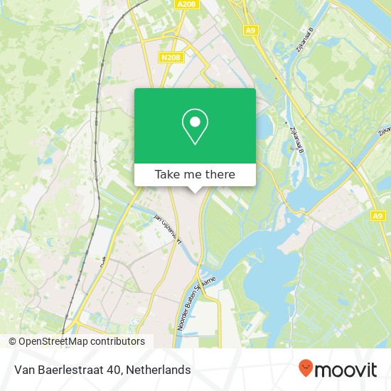 Van Baerlestraat 40, 2026 VT Haarlem kaart