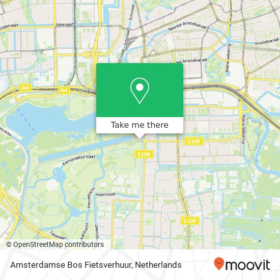 Amsterdamse Bos Fietsverhuur kaart