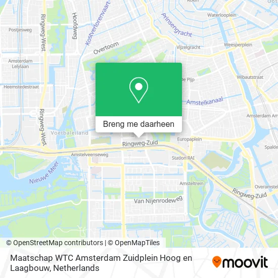 Maatschap WTC Amsterdam Zuidplein Hoog en Laagbouw kaart