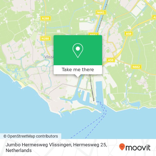 Jumbo Hermesweg Vlissingen, Hermesweg 25 kaart