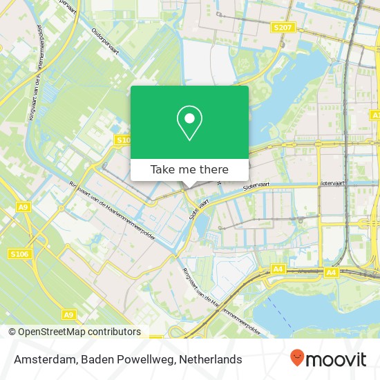 Amsterdam, Baden Powellweg kaart