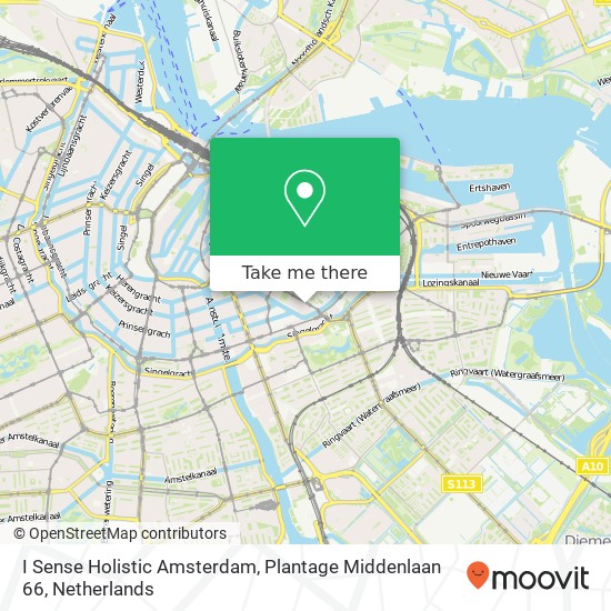 I Sense Holistic Amsterdam, Plantage Middenlaan 66 kaart