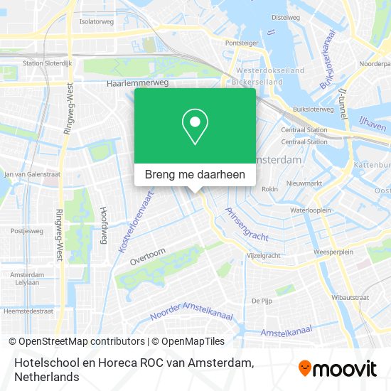 Hotelschool en Horeca ROC van Amsterdam kaart