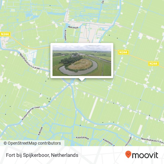 Fort bij Spijkerboor kaart