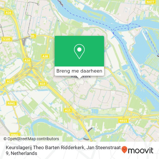 Keurslagerij Theo Barten Ridderkerk, Jan Steenstraat 9 kaart