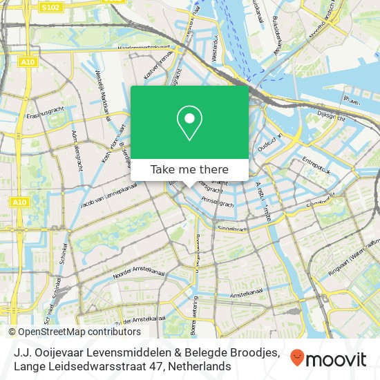 J.J. Ooijevaar Levensmiddelen & Belegde Broodjes, Lange Leidsedwarsstraat 47 kaart