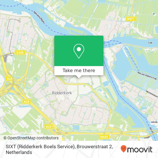 SIXT (Ridderkerk Boels Service), Brouwerstraat 2 kaart