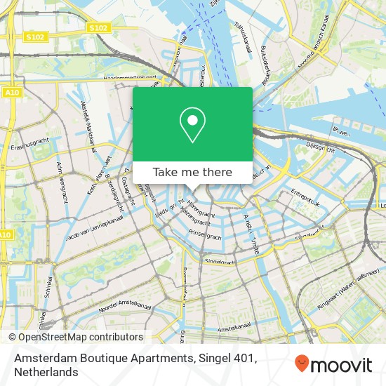 Amsterdam Boutique Apartments, Singel 401 kaart