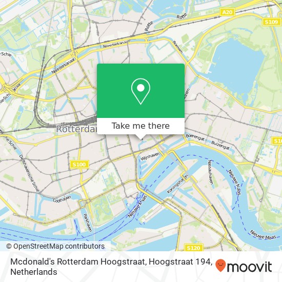 Mcdonald's Rotterdam Hoogstraat, Hoogstraat 194 kaart