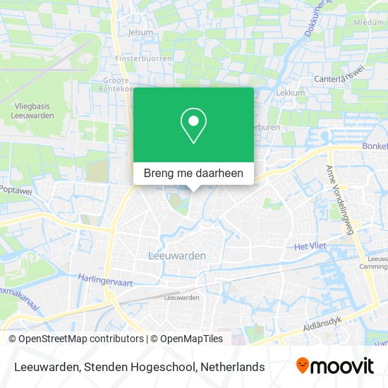 Leeuwarden, Stenden Hogeschool kaart