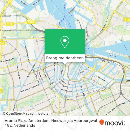 Aroma Plaza Amsterdam, Nieuwezijds Voorburgwal 182 kaart