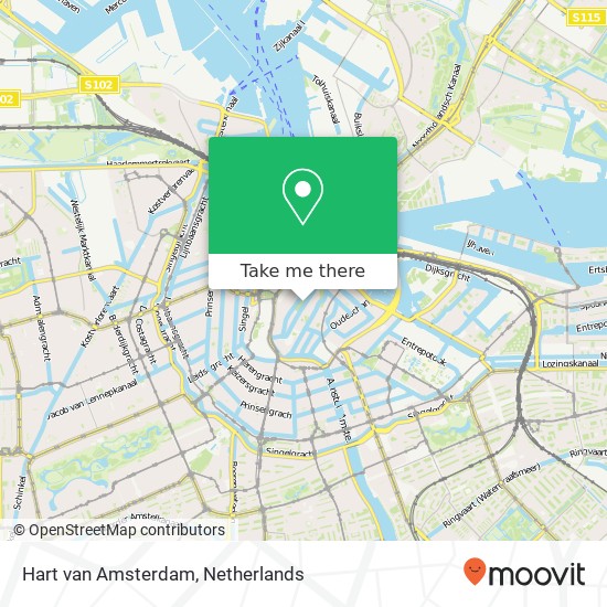 Hart van Amsterdam kaart